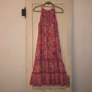 Rebecca Taylor Boho Chic Pink Silk Maxi Dress